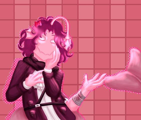 Fanart of Sebastian Solace from the game "Pressure" on Roblox, a reference to the day the game's icon had been changed to the color pink